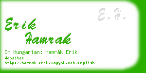 erik hamrak business card